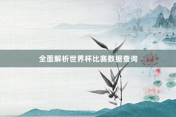全面解析世界杯比赛数据查询